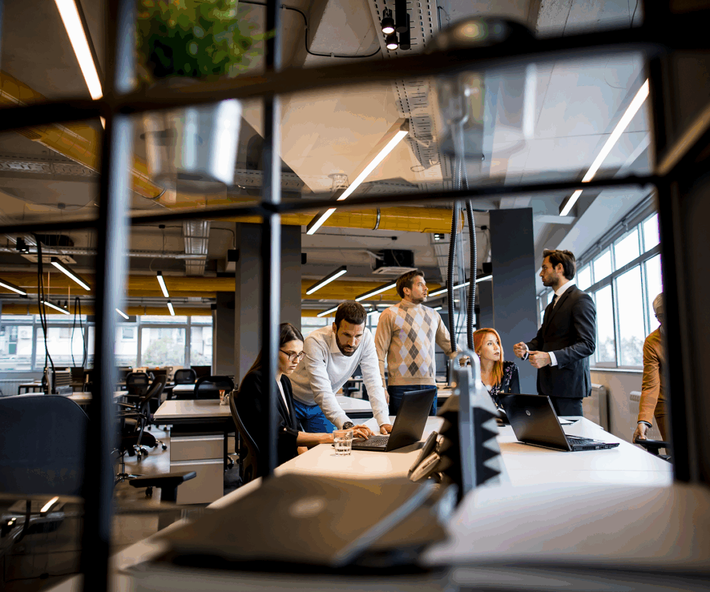 group young business people modern office